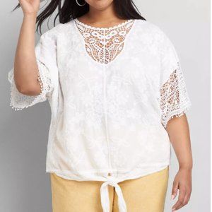 Lant Bryant Tie-Hem Crochet Top